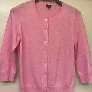 Talbots : Pure Cashmere Pink Cardigan (3/4 sleeves)